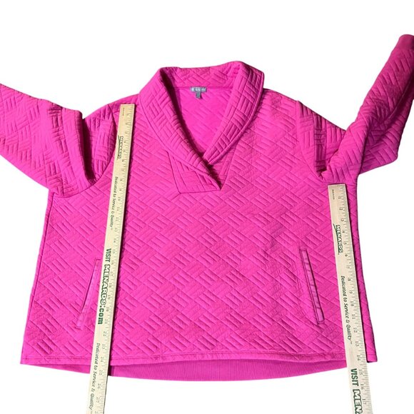 T by Talbots Womens 3X Pink Quilted Shawl Collar Pullover Used - Picture 10 of 15